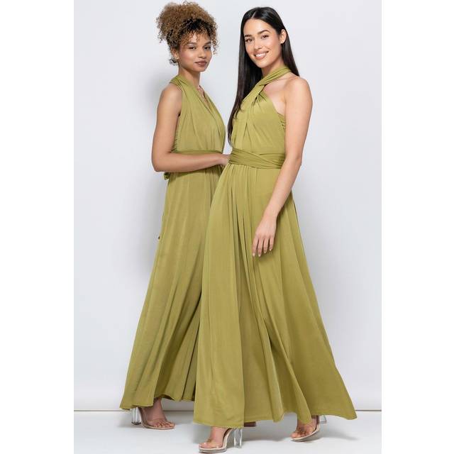 Jolie Moi Bridesmaid Multiway Maxi Dress Green 14