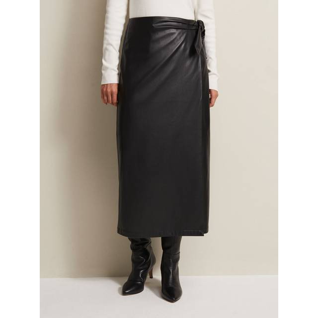 Phase Eight Women's Noha Faux Leather Wrap Maxi Skirt - Black - 10