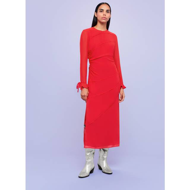Whistles Women's Inez Seam Detail Silk Dress - Red - 12