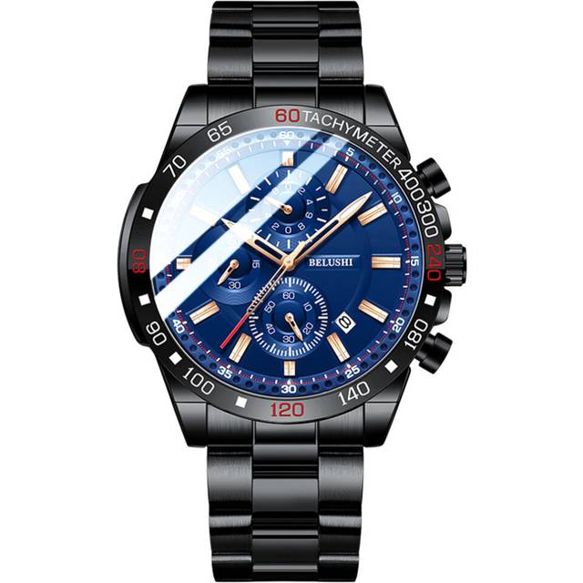 Men Watch Sport Waterproof Quartz Watches Men Stainless Steel Watches - Silver