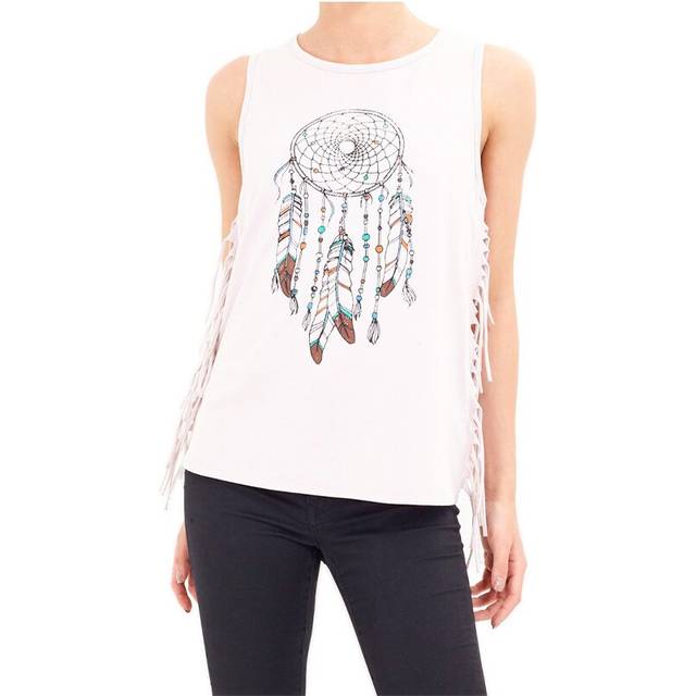 Brave soul catch womens sleeveless t shirt casual regular fit cotton lace up tee