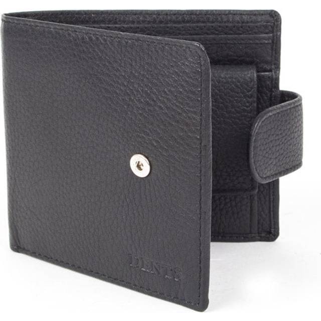 Dents Beauley Pebble Grain Leather Bifold RFID Coin Wallet - Black - can be Embossed or Personalised