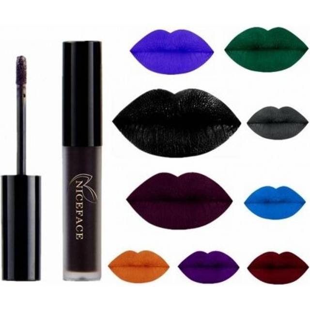 (26) 9 Color Liquid Lipstick Waterproof Long Lasting Cosmetic Black Blue Purple Green Matte Make Up Lip Gloss Makeup Nude Lipsticks