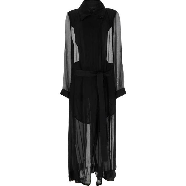 Ann Demeulemeester, Klänning, Dam, S, Svart crêpe Georgine trenchcoat - black (S)