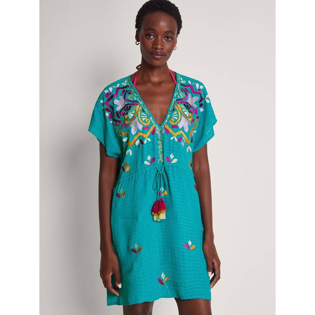 Monsoon Bonita Embellished Kaftan - Turquoise