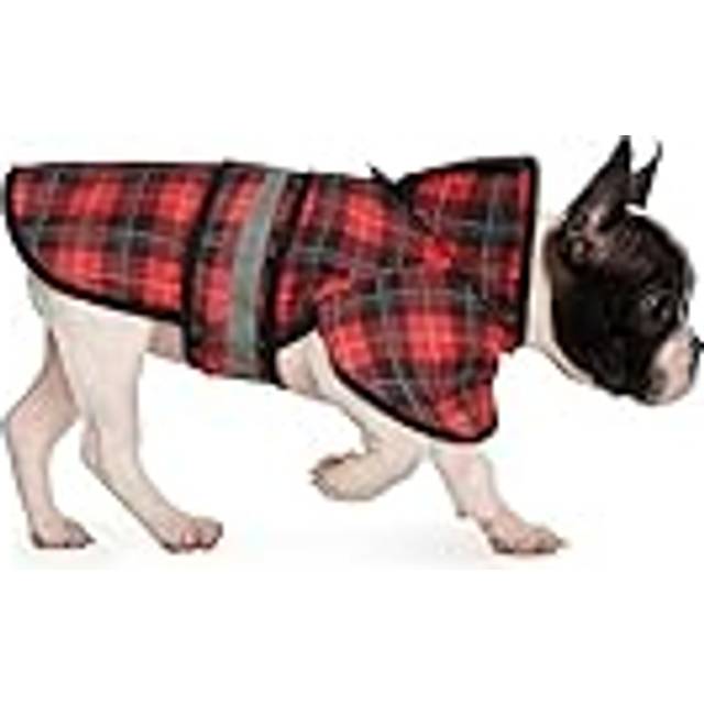 HDE Dog Raincoat Hooded Slicker Poncho for Small to X-Large Dogs and Puppies Plaid - S