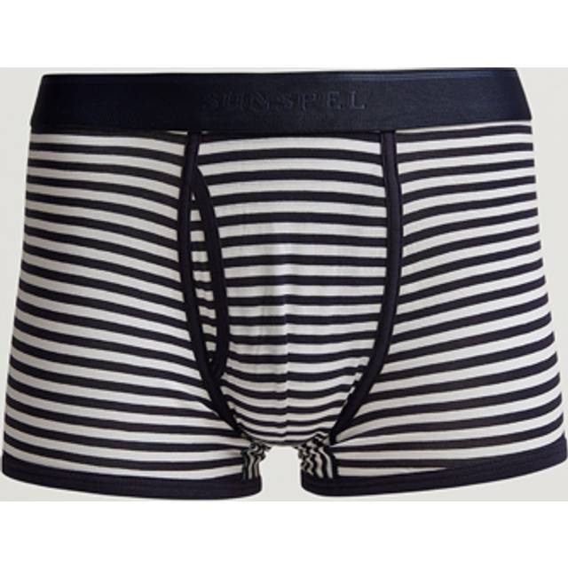 Sunspel Superfine Two Button Cotton Navy/White