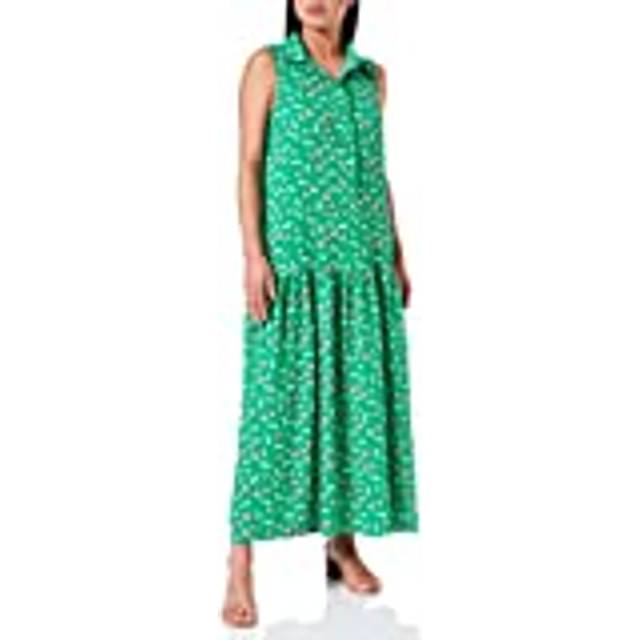 Womens Oversized Cherry Print Maxi Dress in Green - 16