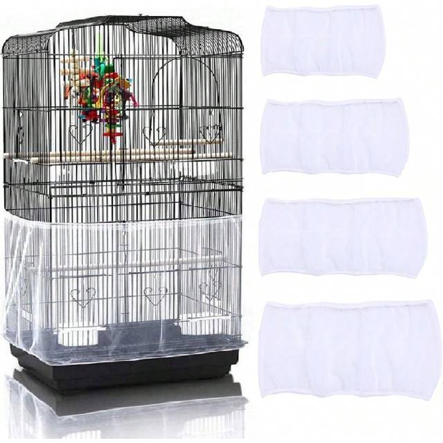 SHEIN 1pc Random Color Edge Elastic High Density Mesh Bird Cage Cover, Dust Proof Protection, Suitable For Birds All Seasons