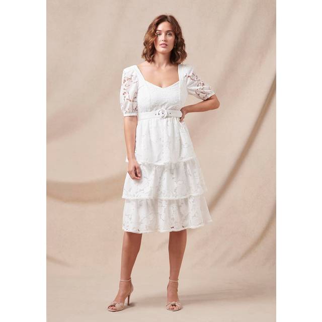Phase Eight Elyse Lace Tiered Wedding Dress, Ivory