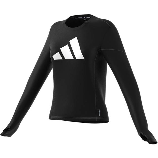adidas Womens Running Run It Long Sleeve Top - Black, Black, Size Xs, Women - XS