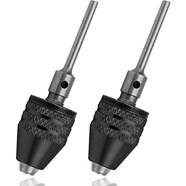 2Pcs Keyless Mini Drill Chuck Adapter, 0.3-3.4mm Capacity Quick Change Chucks Converter Electric Grinding Drill Bit Conversion Tool for Woodworking