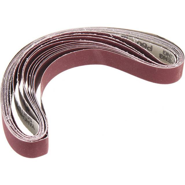 (60 Grit) 10pcs 40 to 1000 Grit 30mm x 580mm Sanding Belts For Belt Sander Attachment Use Motor/Angle Grinder