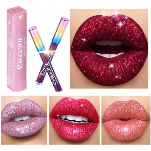 (06) Glitter Lips Makeup Liquid Lipstick Waterproof Long Lasting Lipsticks Color Change Metallic Shinny Women Red Pink Lip Gloss Tint
