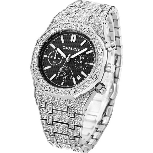 Full Bling Diamond Watch for Men Hip Hop Iced Out Men Watches Luxury Quartz Watch Man