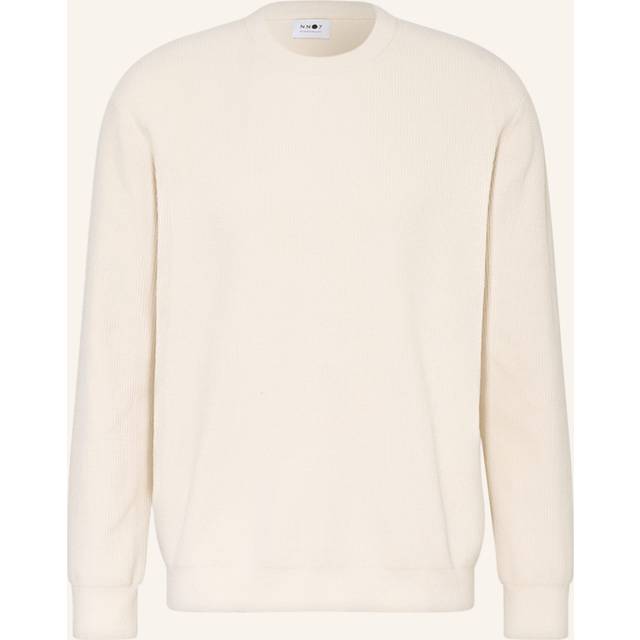 NN07, Round-neck Knitwear, male, Beige, L, Lightweight Crewneck Jumper with Stylish Details