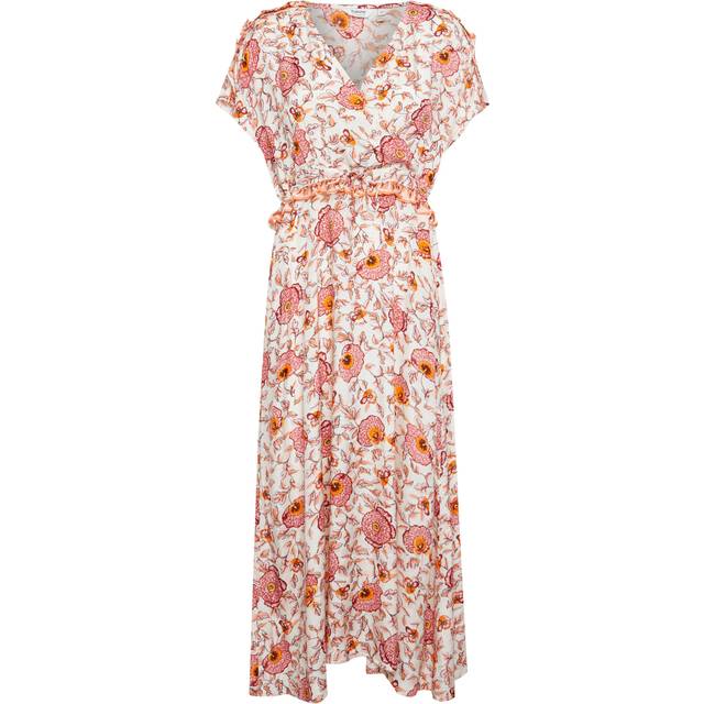 B.Young Women's Cotton Midi Dress with Floral Embroidery Women - Multicolor Dresses - Size: 8