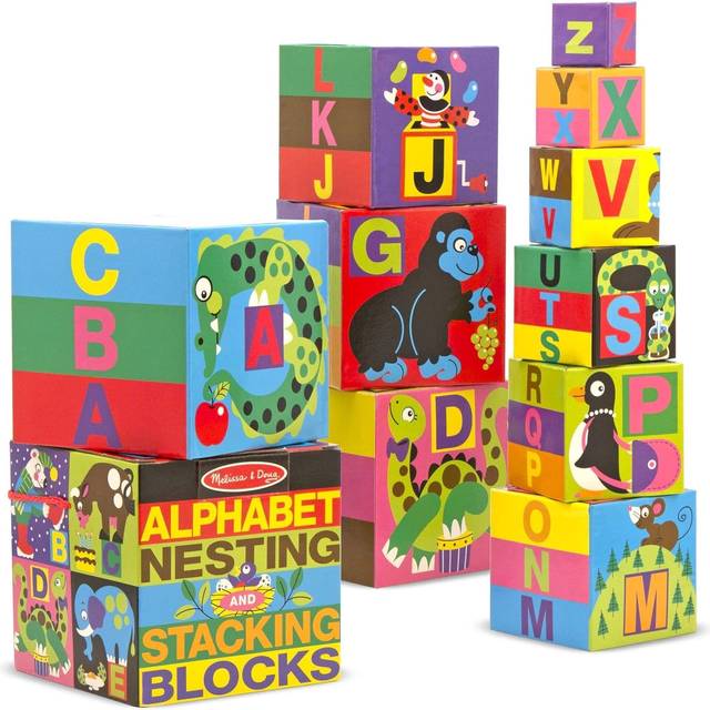 Melissa & Doug Deluxe 10-Piece Alphabet Nesting and Stacking Blocks