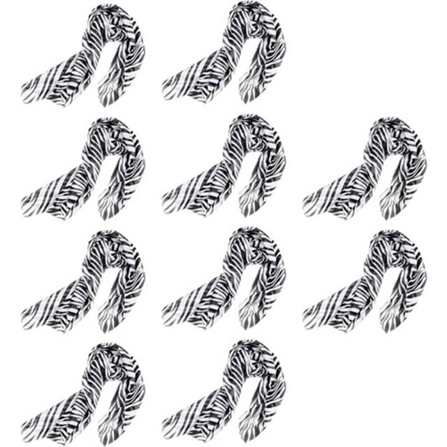 10X Black White Chiffon Strips Striped Women Shawl Scarves Wrap Pashmina Gift