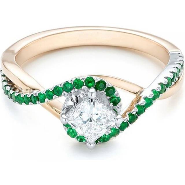 BIJOX STORY Silver 925 Ring For Women Jewelry With Emerald Gemstone Pop Rings Wedding Anniversary Party Size 5-12