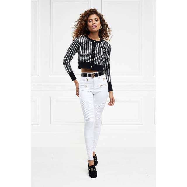 Holland Cooper - Biker Skinny Jeans Size: 10, Col: Optic White 12