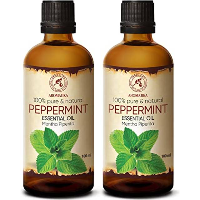 Eterisk Olja för Pepparmynta 200ml - 2x100ml - Mentha Piperita - Doft - Eteriska Oljor - 100% Ren & Naturlig Pepparmintolja för - Aromaterapi - Kroppsvård - Diffusorer - Bastu - Avkoppling - Lugnande