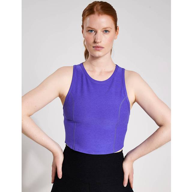 Beyond yoga medium women's spacedye motivate cropped tank ultra violet-