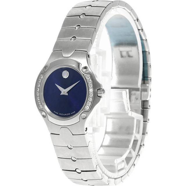 MOVADO Sport Stainless Steel Blue Museum Dial Women's Watch 0604837 - 26 mm