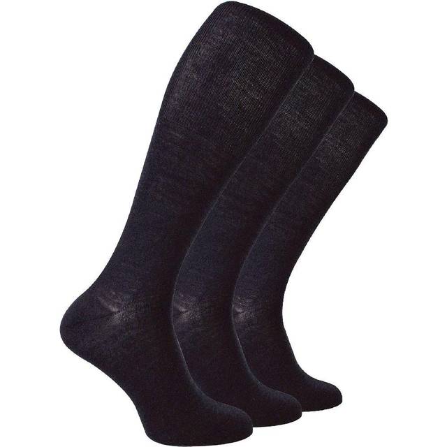 (9-11 UK, Charcoal) Steven - 3 Pairs Mens Knee High Soft Breathable Merino Wool Socks