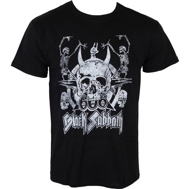 (S, Black) Black Sabbath Dancing skeletons T Shirt