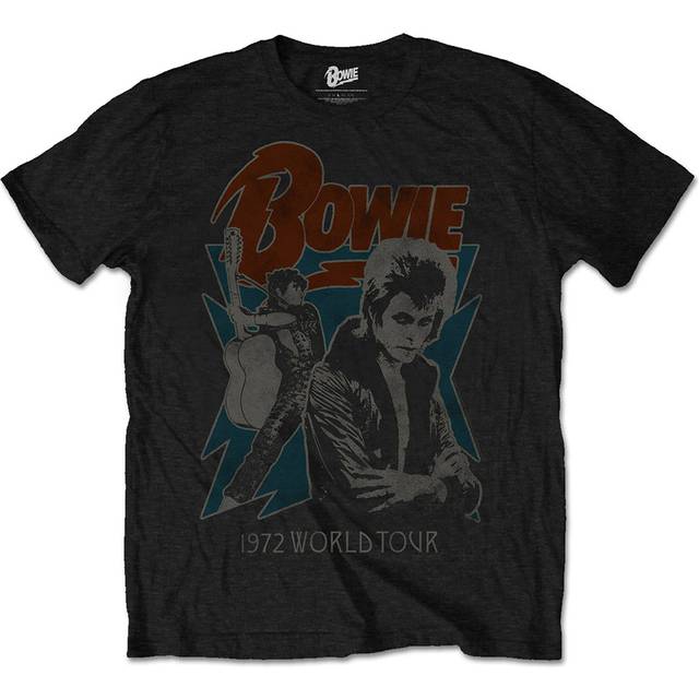 (XL, Black) David Bowie Distressed 1972 World Tour Poster T Shirt