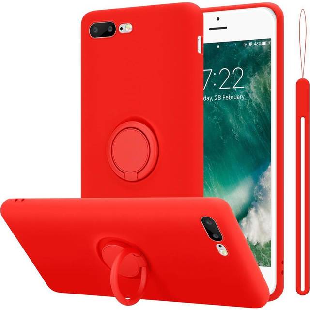 (LIQUID RED) Cadorabo Case for Apple iPhone 7 PLUS / 7S PLUS / 8 PLUS Cover Protection TPU Silicone Gel Back case Fokus Ring