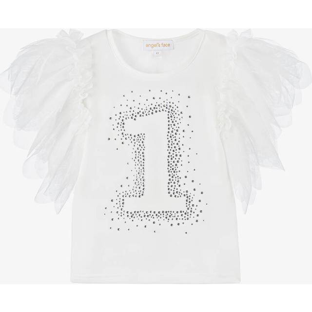 Angel's Face Girls White Cotton Birthday Age T-Shirt - 3 year