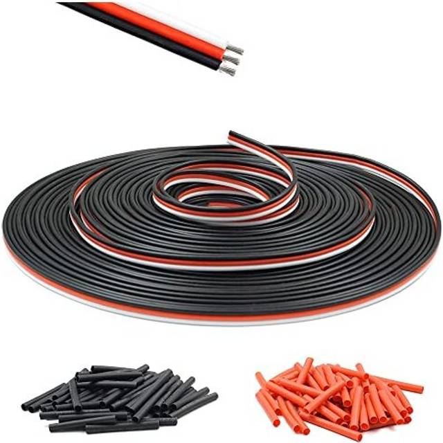 Servo Extension Cable Wire 22AWG 26AWG 60 Cores Lead 3P Line for RC Cars Drones Boats Planes Model Accessories (22AWG 30feet)