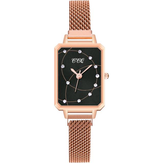 2 Pcs Fashion Popular Fashion Casual Ladies Quartz Watches Stainless Steel Strap Sports Wrist Bracelet Watch
