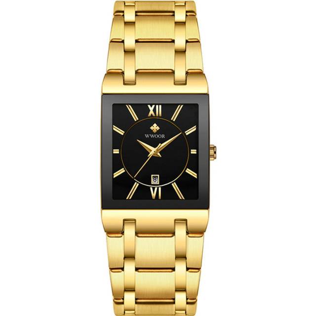 Gold Black Watch For Women Fashion Square Quartz Watch Ladies Dress Wrist Watches