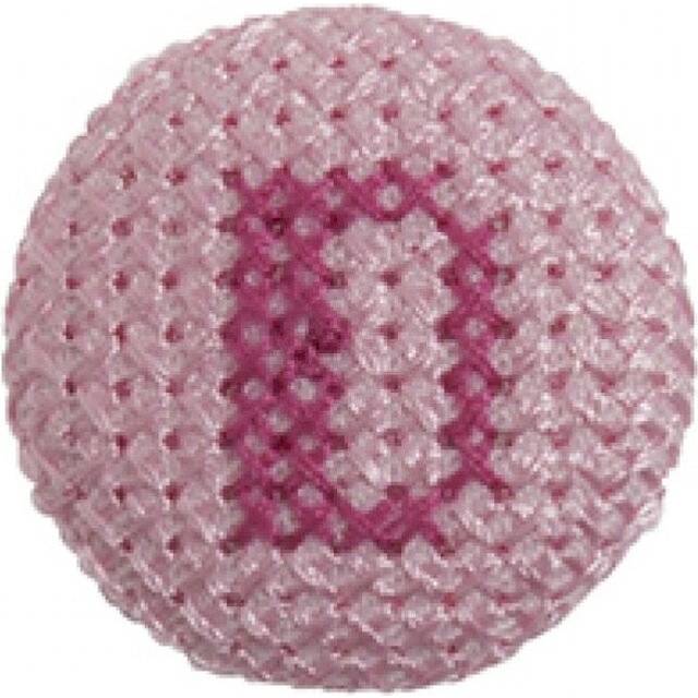 Cross Stitch Alphabet Buttons Light Pink on Ivory Letter D