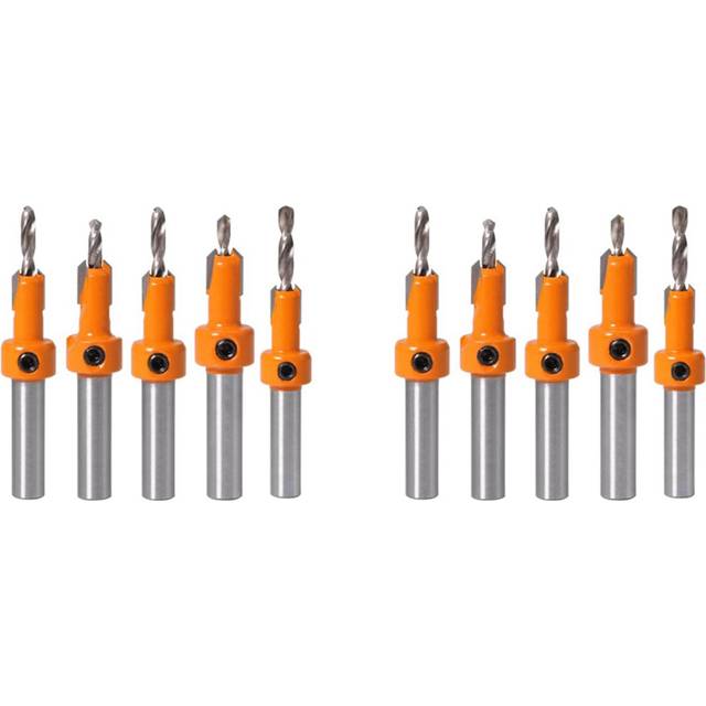 10Pcs Wood Hole Drill Bit,8MM Countersink Drill Bit Router Bit,Wood Working Counter Sink Drill Bit Set