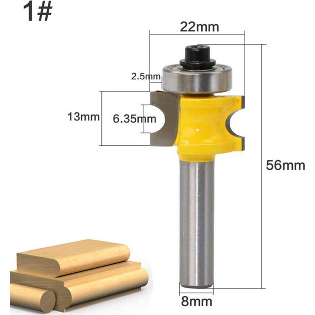 (1/4 Inch) 8mm Shank Round Over Router Bit 1/4 to 5/8 Inch Woodworking Edging Router Chisel Groove Cutter