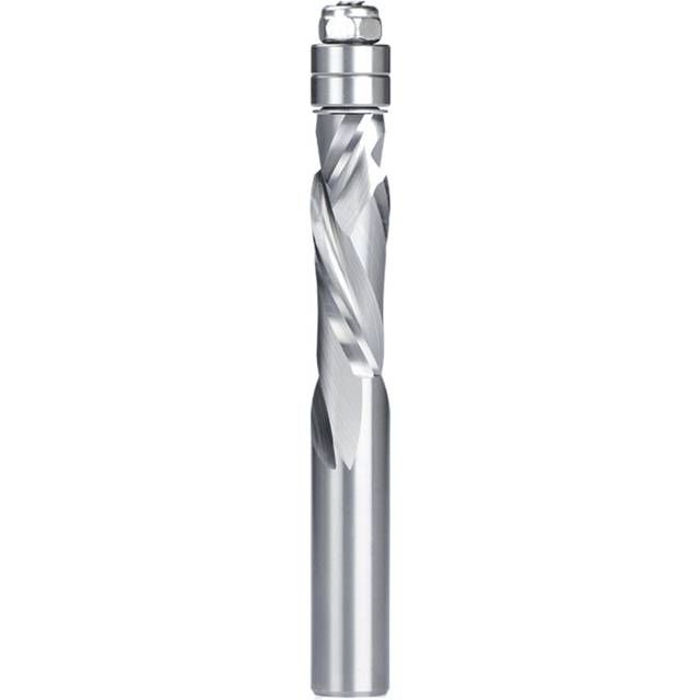 (12.7*41.26*110mm) 6.35/12.7mm Shank Double Guide Bearings Spiral Router Bits Carbide Trimming End Mill for CNC Woodworking Cutting Tool