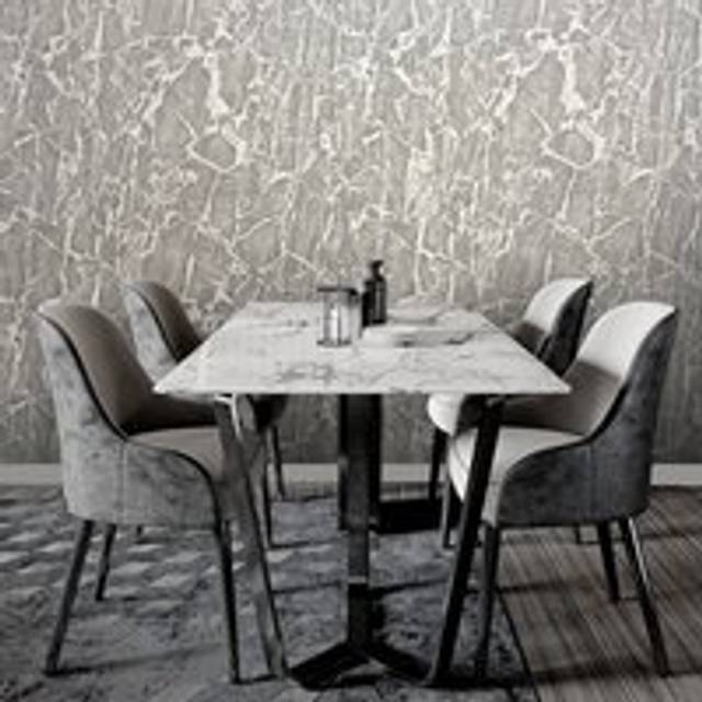 Rasch Vasari Enzo Grey Marble Wallpaper Metallic Heavyweight Textured Vinyl