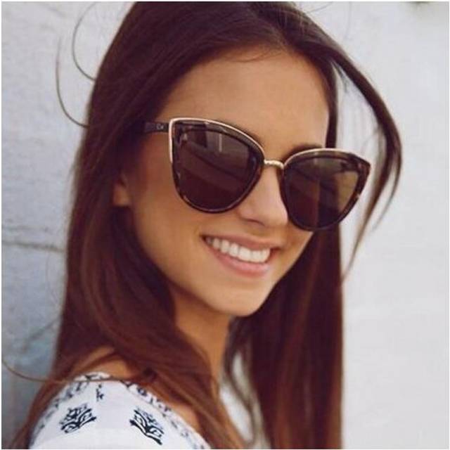 (black) Zonnebril Dames Sunglasses 2019 Vintage Brand Designer Sunglasses Cat eye shaped Fashion Oculos Gafas de sol n436