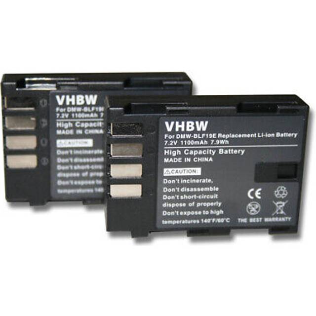 2x battery for panasonic lumix dmc-g9 dc-gh5 dc-gh5m dc-gh5l dmc-gh3 1100mah
