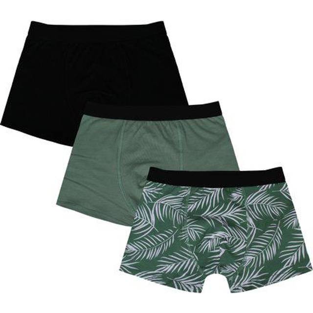 Herrboxer 3-Pack Mönster Svart/Grön XL