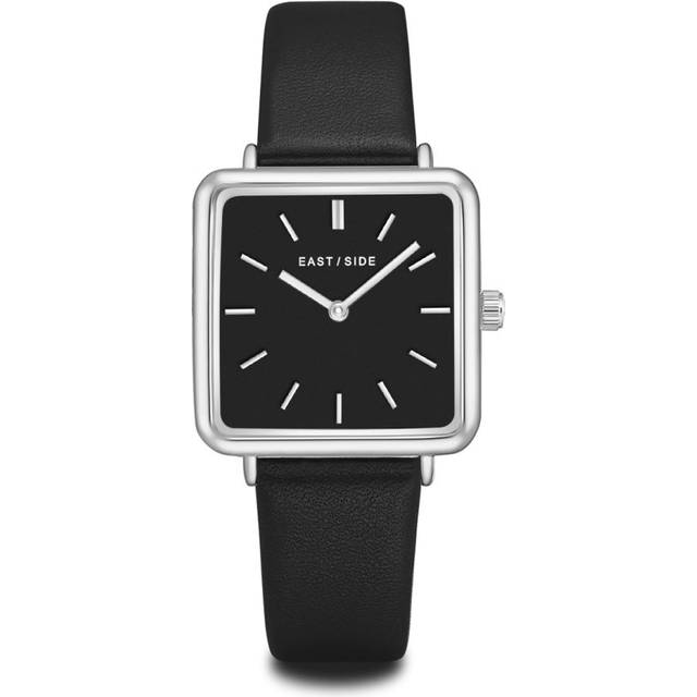 Eastside Womens Female Quartz Silver/Black Genuine Leather Watch Metal Composite - One Size