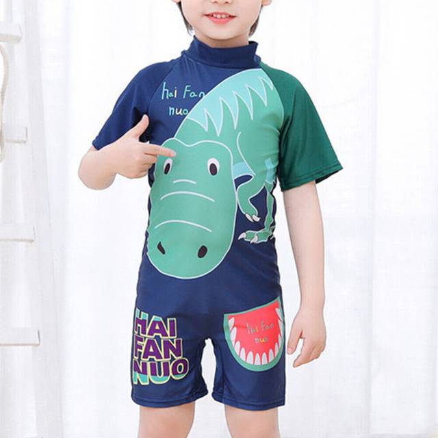 (#3 Watermelon Dinasour, M(3-4 Years)) Girls One Piece Swimsuit Surf Suit Cartoon Print Swimwear Kids Swimming Costume