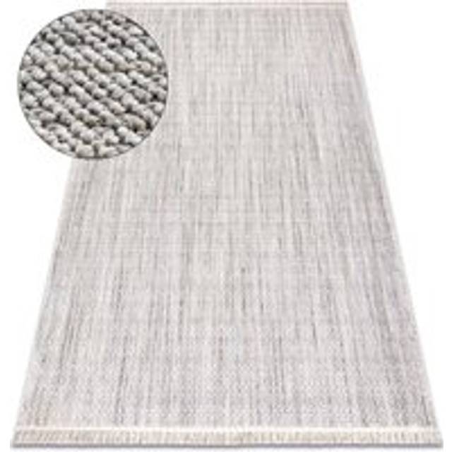 Carpet nano FH93A Melange, loop, flat woven grey beige 80x150 cm