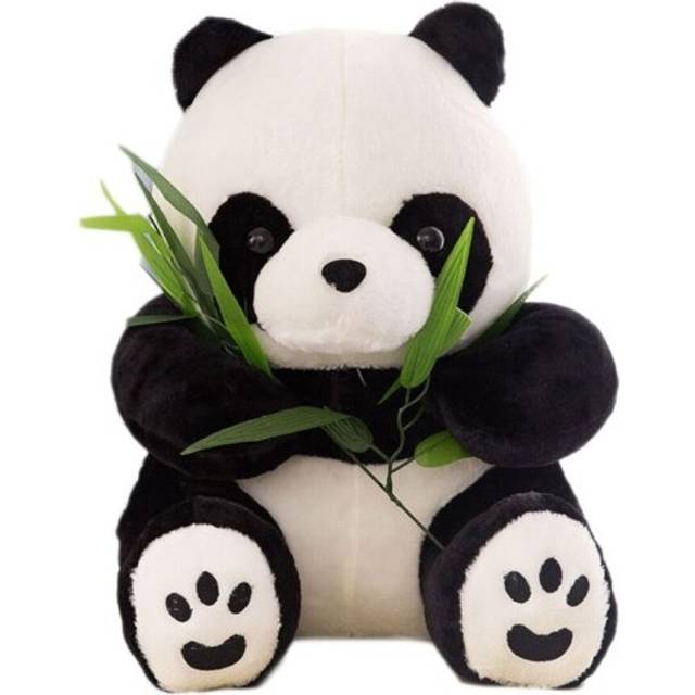 Funny Panda With Bamboo Leaves Plush Toys