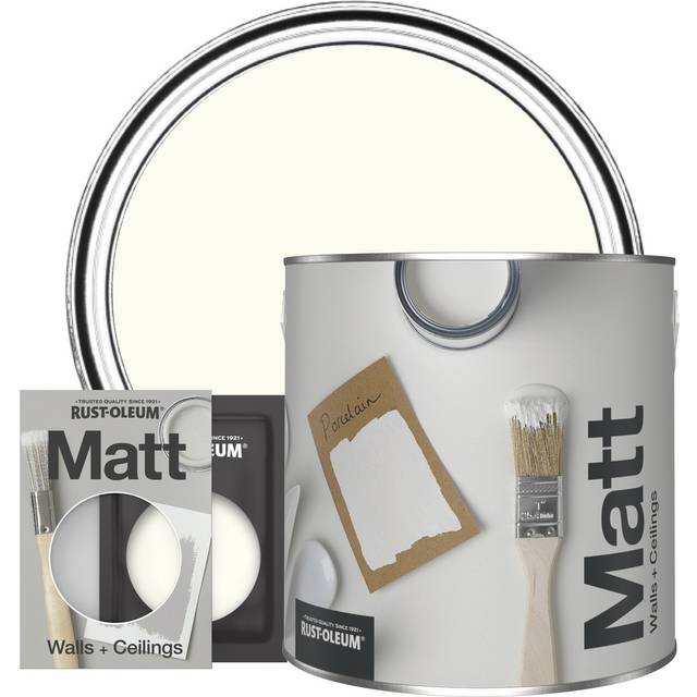 Rust-Oleum Washable Matt Wall Paint - PORCELAIN - 2.5L - White