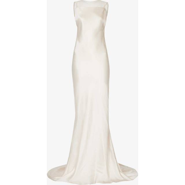 Maison Margiela Off-White Hammered Satin Maxi Dress - 102 Ivory - IT 42